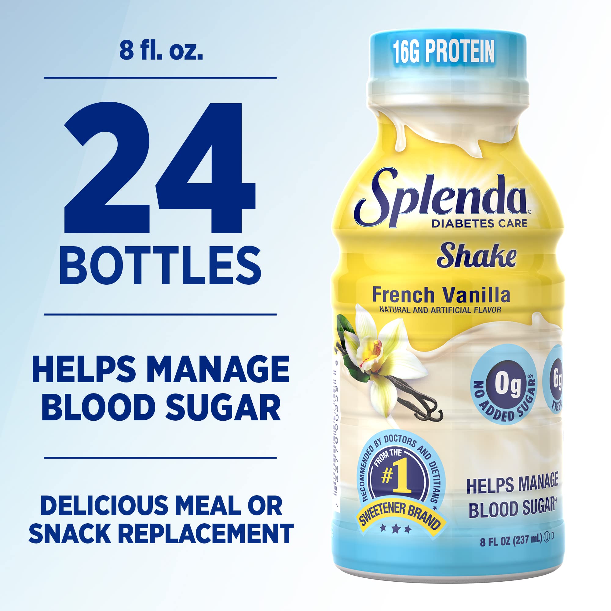 SPLENDA etiqueta de ingredientes mostrando proteínas y sin azúcares añadidos