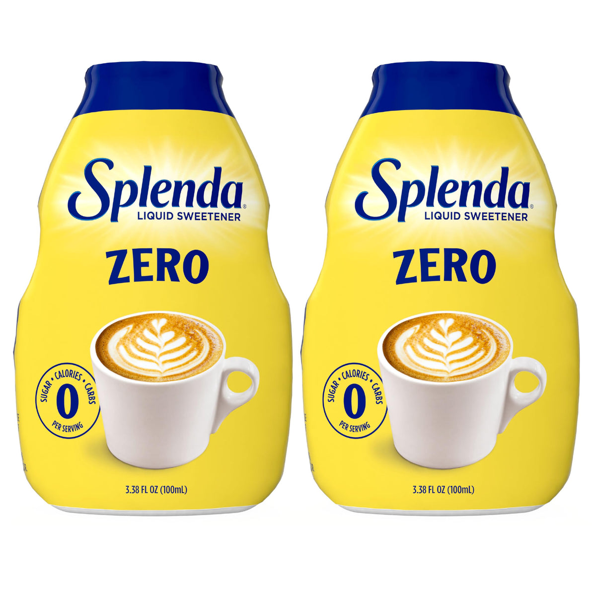 SPLENDA pack de dos frascos frontales mostrando el envase y etiqueta clara