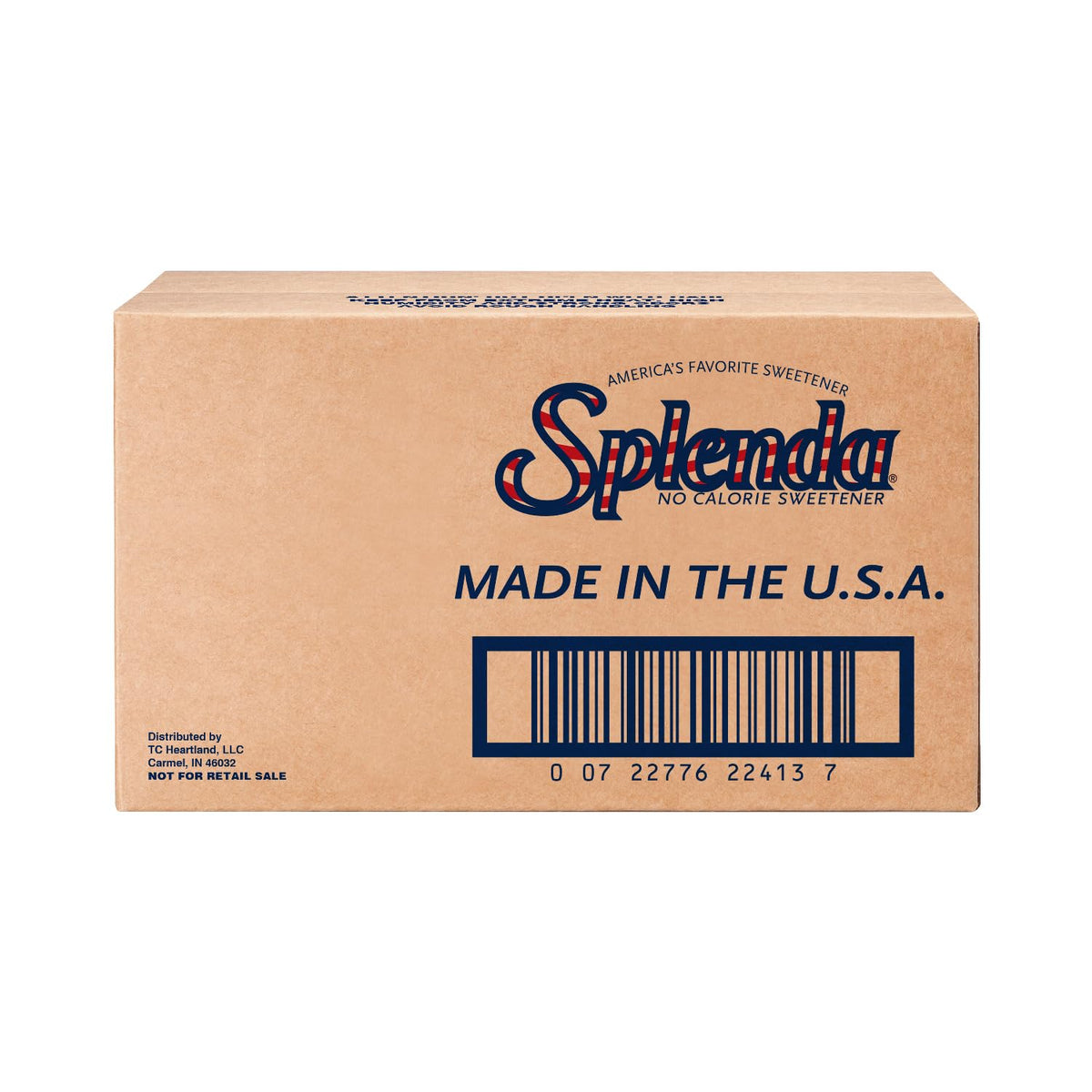 SPLENDA vista frontal del paquete de 2000 sobres mostrando cantidad y marca