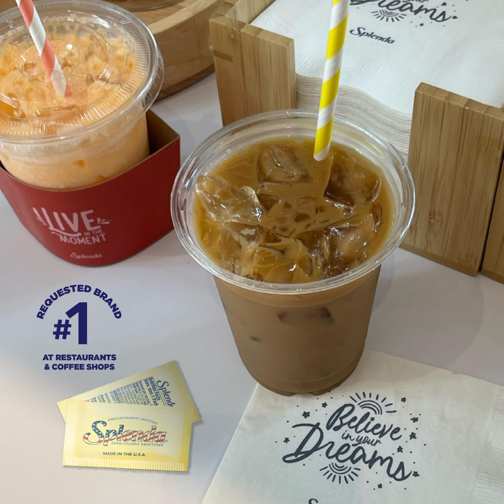SPLENDA etiqueta con información de ingredientes y fabricación en EE. UU.