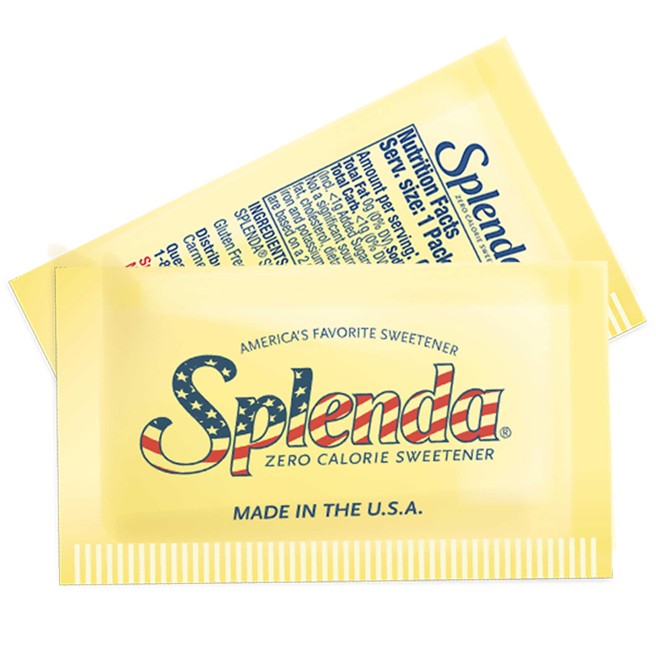 SPLENDA sobres dispersos sobre mesa de oficina para uso individual práctico