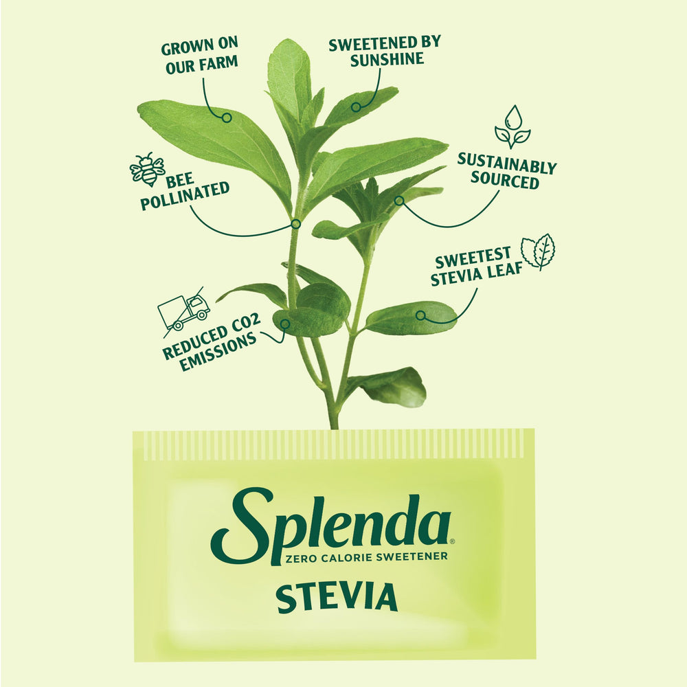 SPLENDA sobre junto a una taza de café demostrando uso inmediato y ahorro calórico