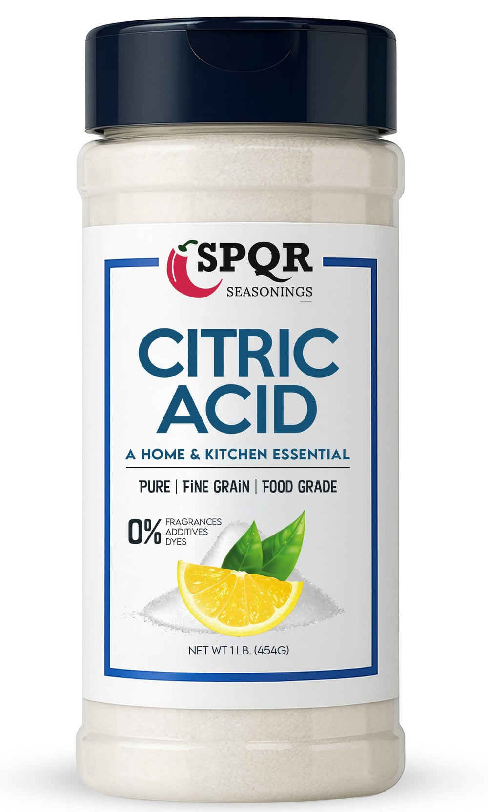 SPQR Seasonings frasco de 1 libra frente, envase práctico para almacenamiento