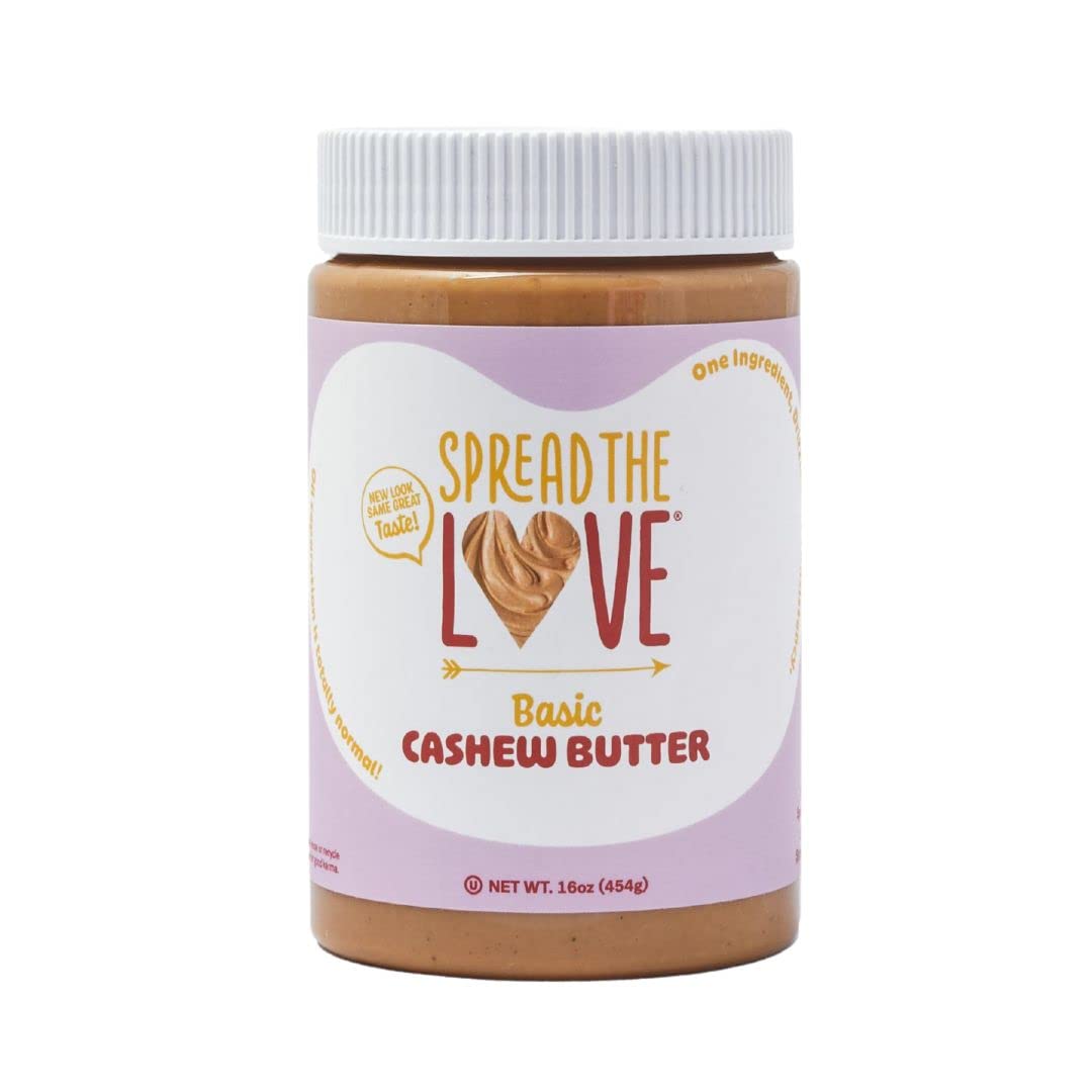 Spread The Love frasco frontal de 16 oz con etiqueta clara y aspecto natural