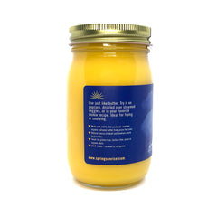 Spring Sunrise ghee en sartén salteando verduras con punto de humo alto para cocinar seguro