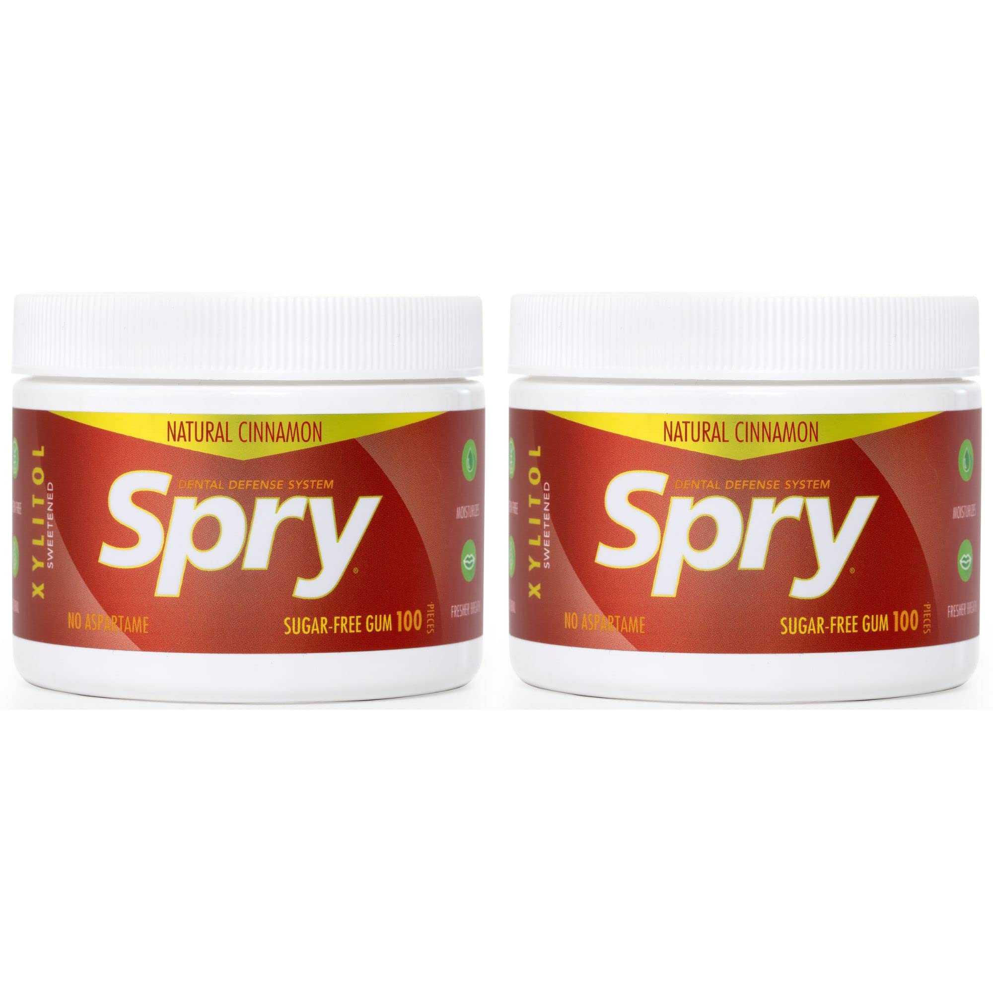 Spry chicle canela vista frontal con envase práctico y refresco inmediato