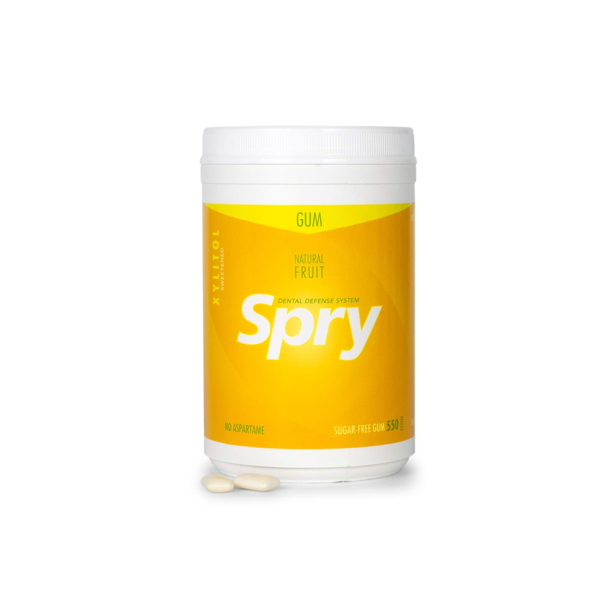 Spry envase frontal Fresh Fruit mostrando la marca y beneficio refrescante