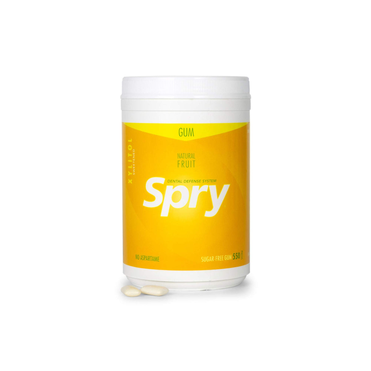 Spry envase frontal Fresh Fruit mostrando la marca y beneficio refrescante