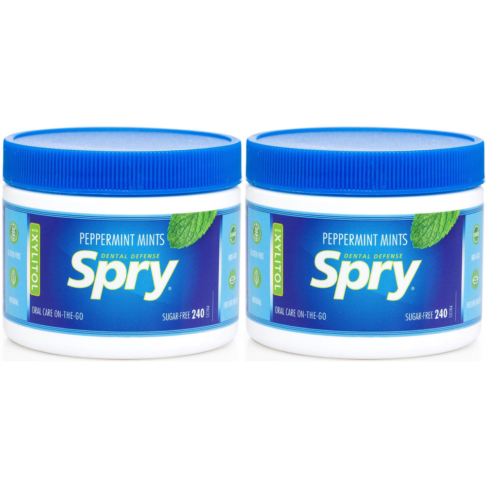 Spry menta frente del envase mostrando cantidad y diseño, frescura inmediata