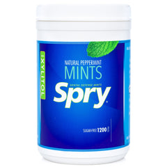Spry menta pack frontal mostrando el envase y la cantidad 1200 para frescura prolongada