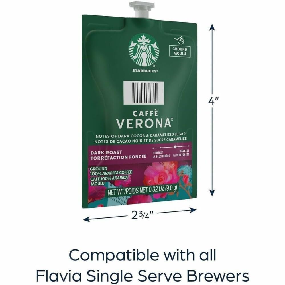 Flavia Starbucks Caffé Verona Fresh Pack siendo insertado en máquina Flavia para taza rápida