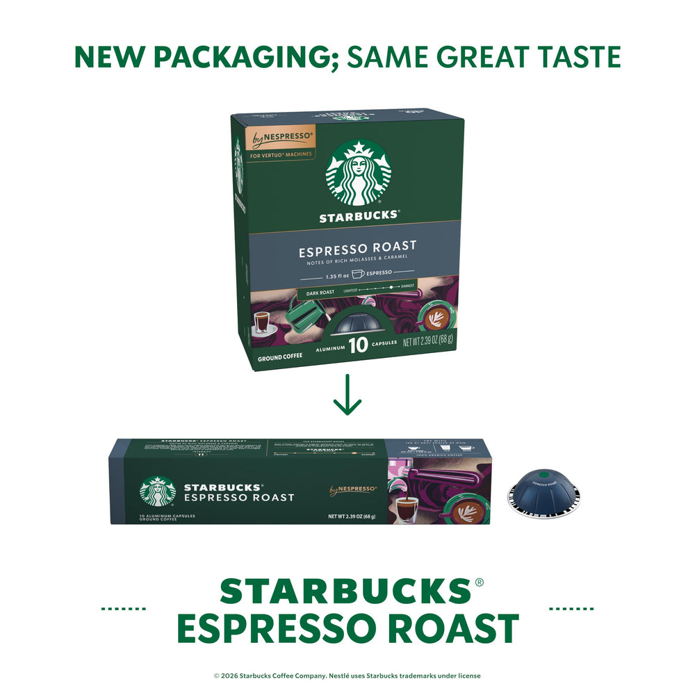 Starbucks cápsula en mano lista para Vertuo, beneficio uso sencillo