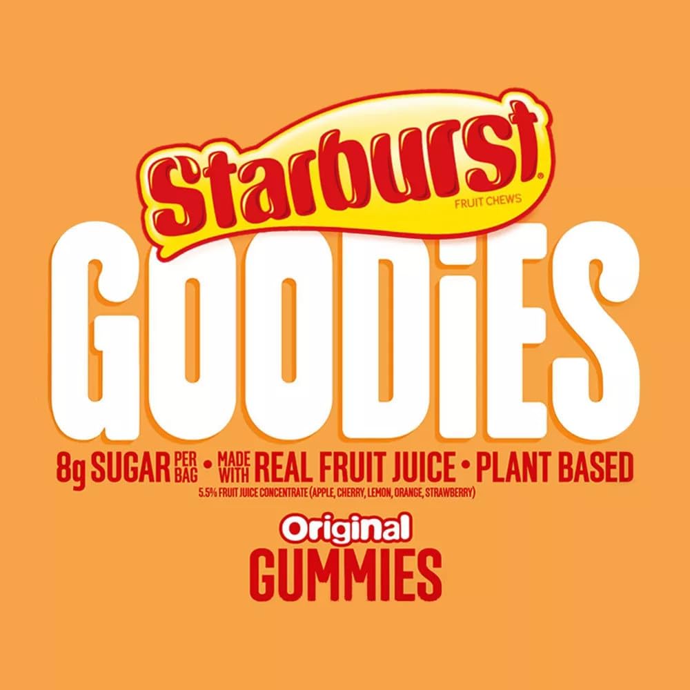 Starburst detalle de textura gomita resaltando jugosidad y sabor real