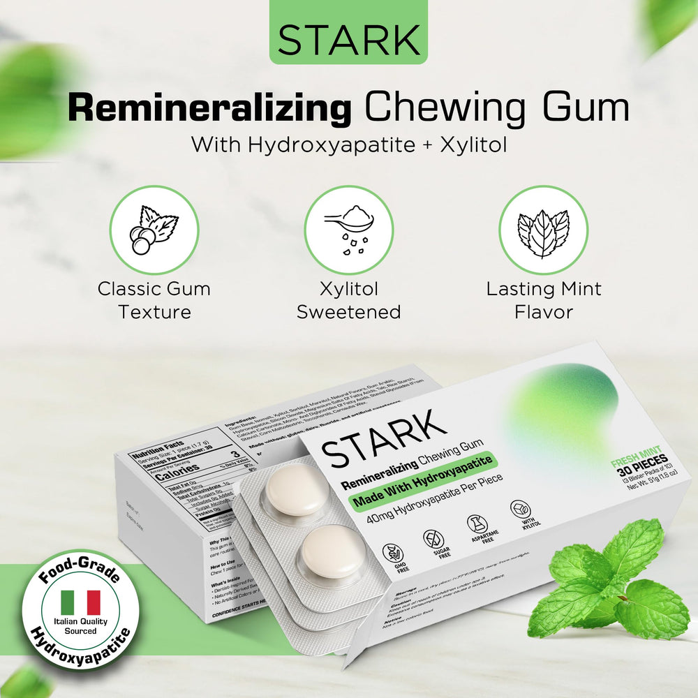STARK Labs etiqueta con ingredientes e información de hidroxiapatita