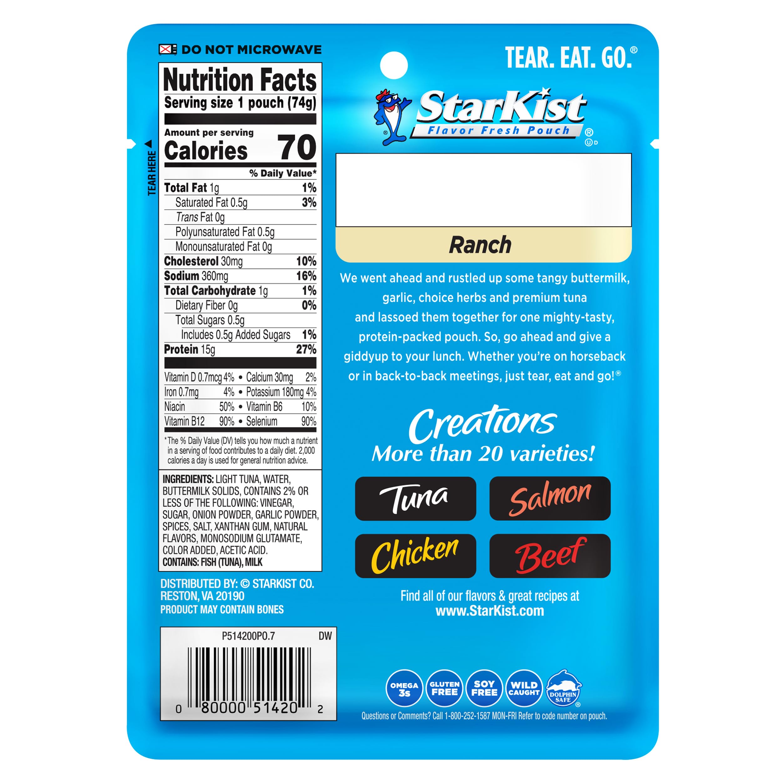 StarKist detalle del pouch y textura cremoso para sabor consistente