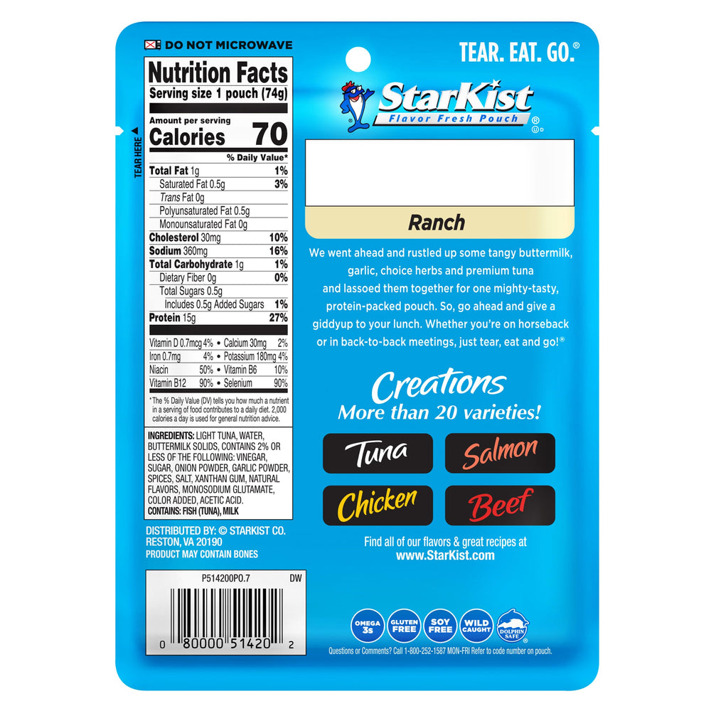 StarKist detalle del pouch y textura cremoso para sabor consistente
