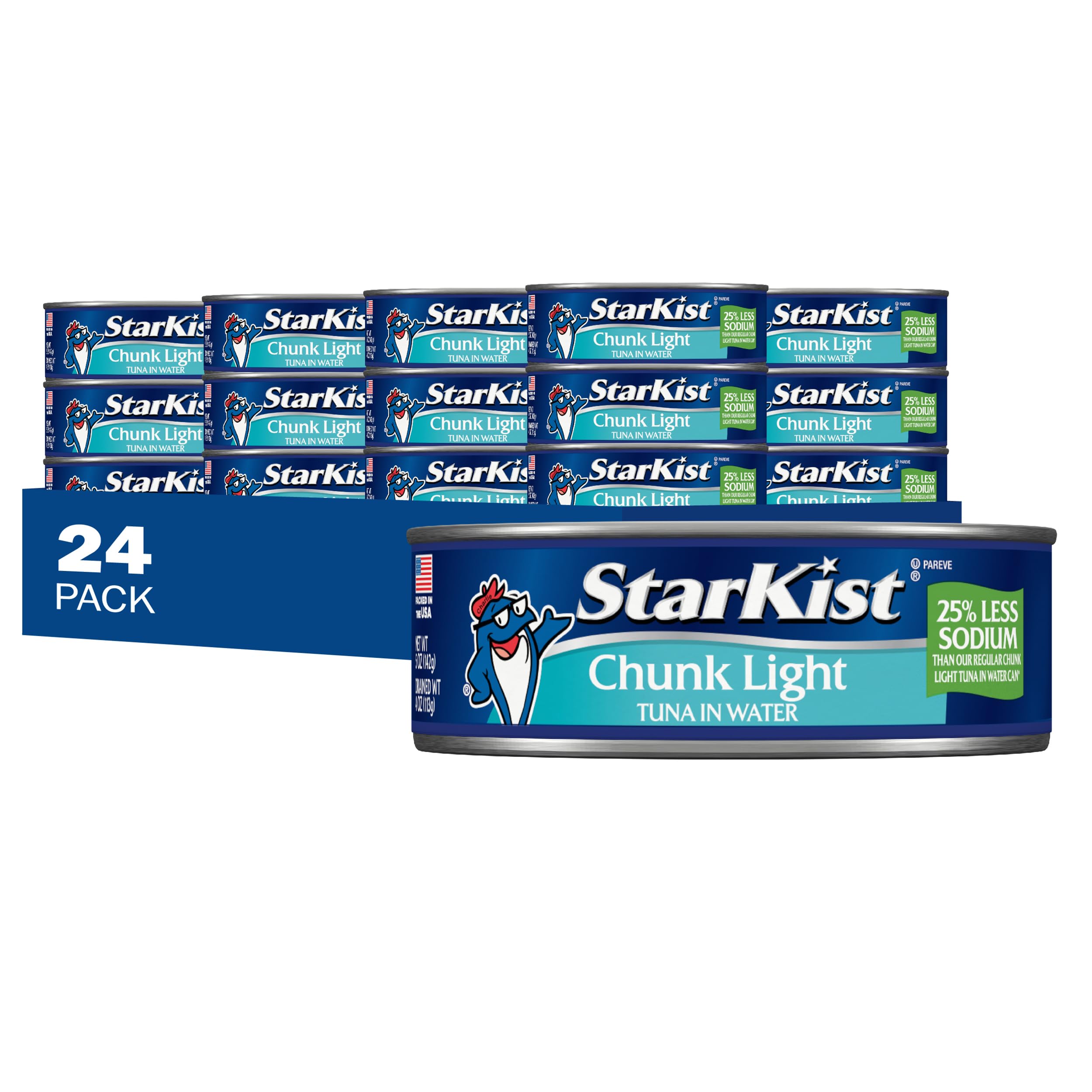 StarKist lata frontal mostrando etiqueta y beneficio menos sodio