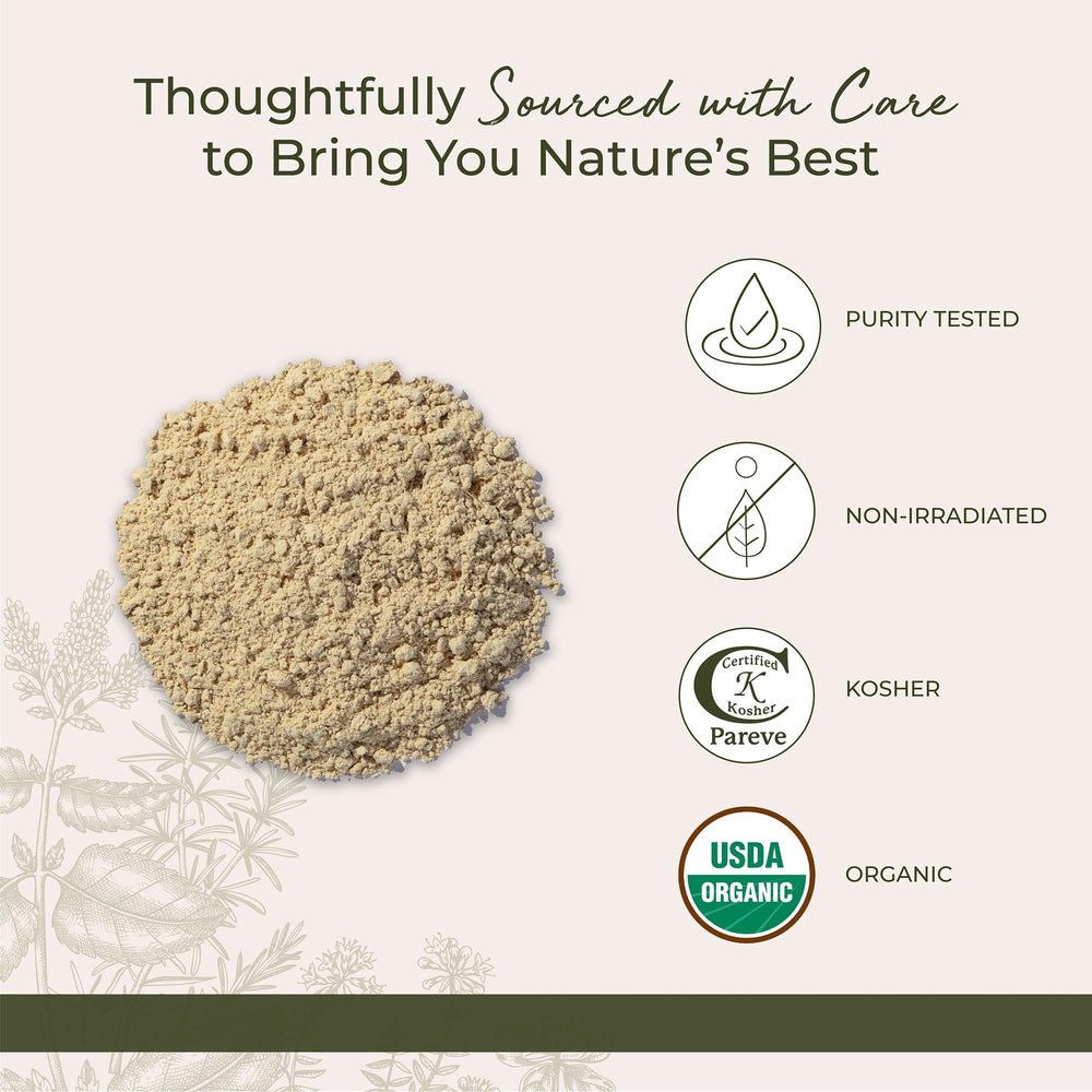 Starwest Botanicals etiqueta con certificaciones orgánico y Kosher, garantía de calidad