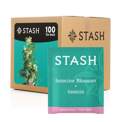 Stash bolsa frontal de la caja mostrando 100 bolsitas y diseño atractivo