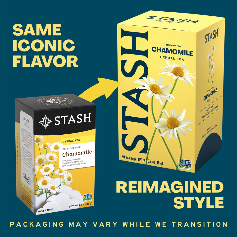 Stash manzanilla bolsita detalle con sello individual que garantiza frescura