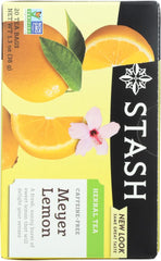Stash taza servida con Meyer Lemon resaltando sabor refrescante