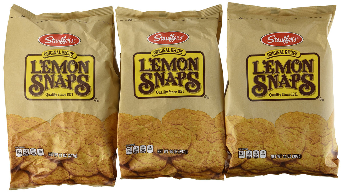 Stauffer's frente del empaque con tres bolsas, muestra cantidad y conveniencia