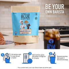 Stella Blue primer plano de la bolsita y su tejido que evita filtrados indeseados
