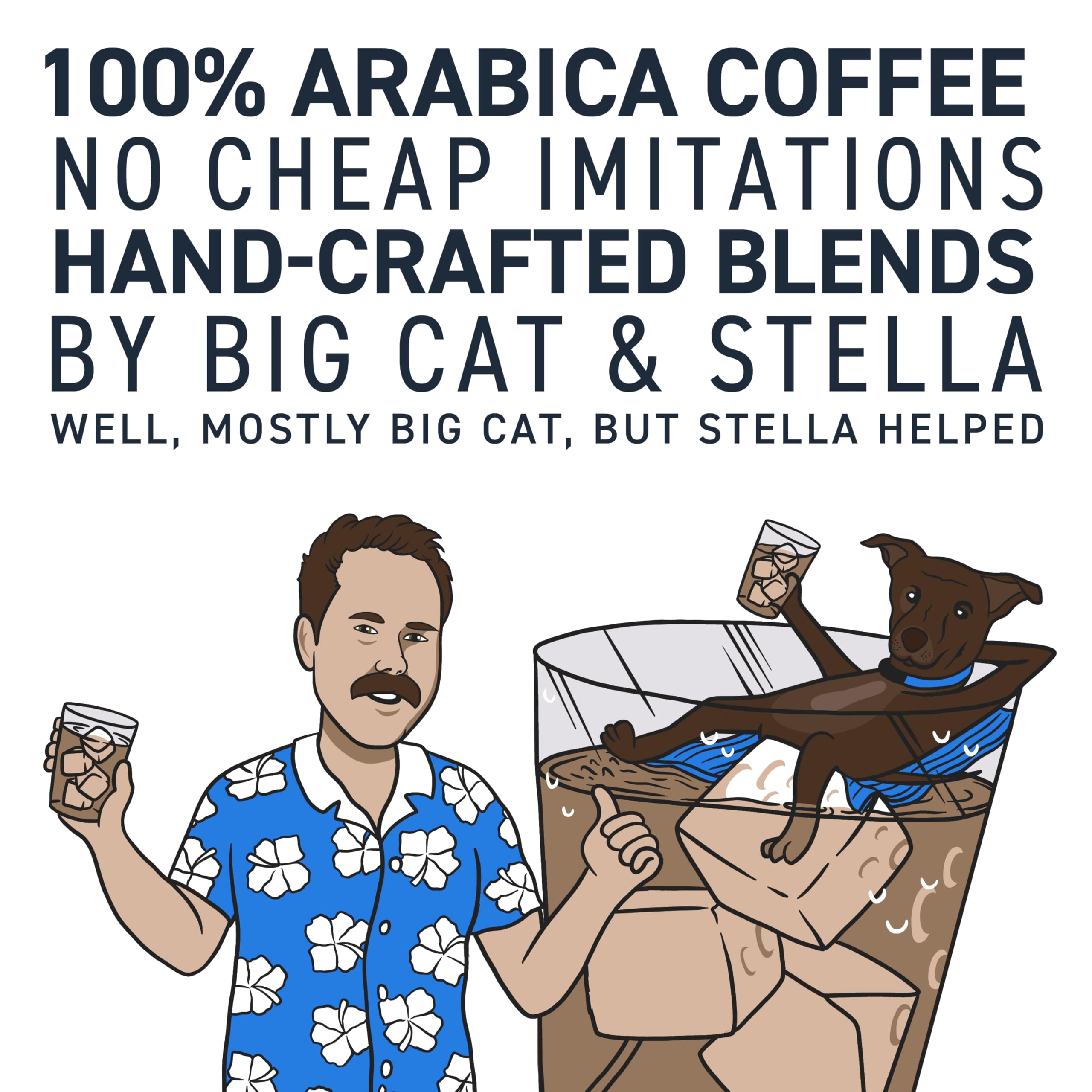 Stella Blue vaso con hielo y cold brew servido para disfrutar pronto