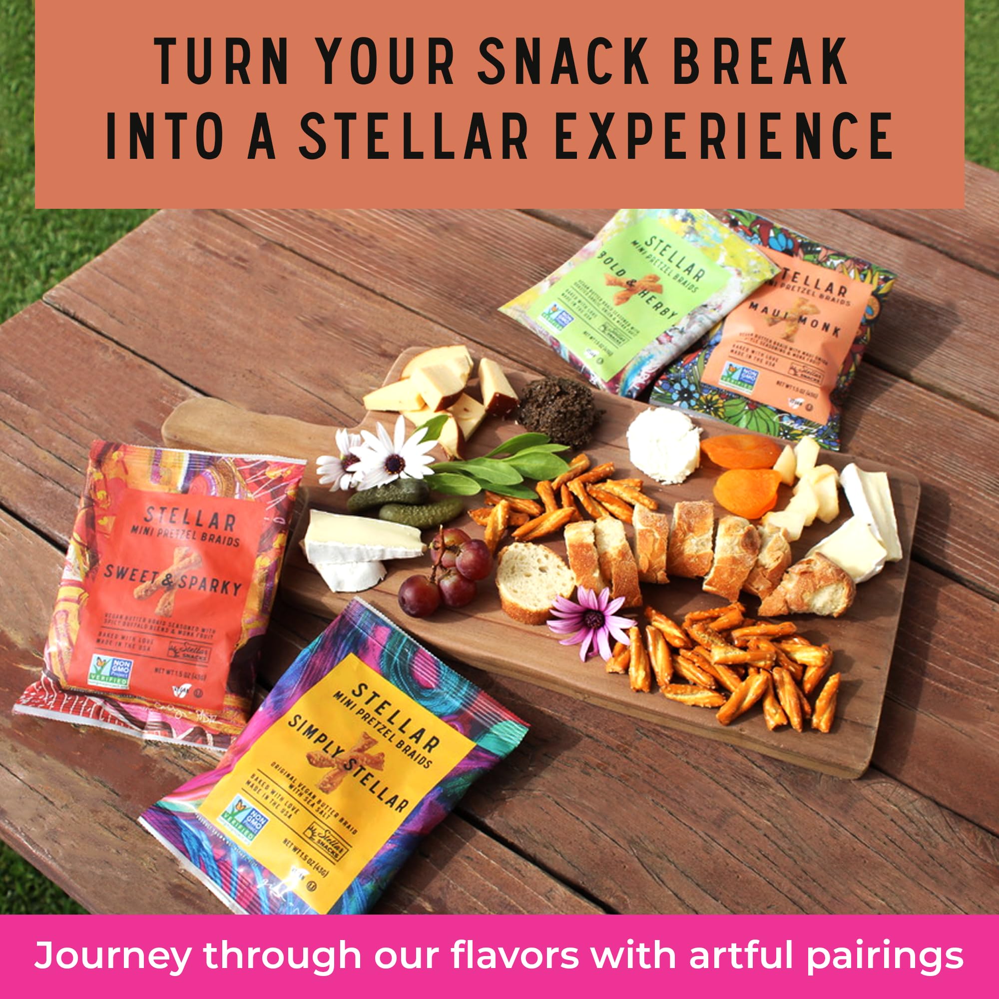 Stellar Snacks: mini pretzels en tabla de aperitivos, buen complemento para reuniones