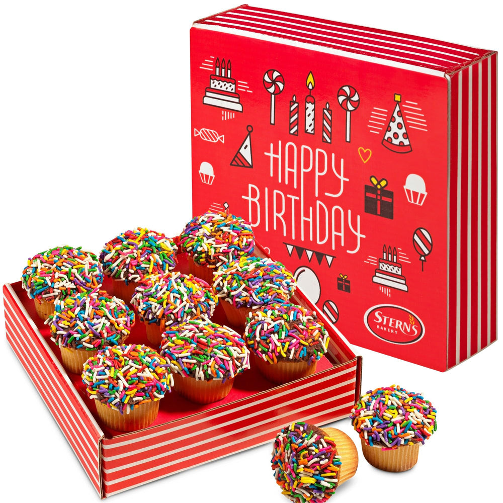 Stern's Bakery caja frontal lista para regalo con cupcakes, atractivo visual
