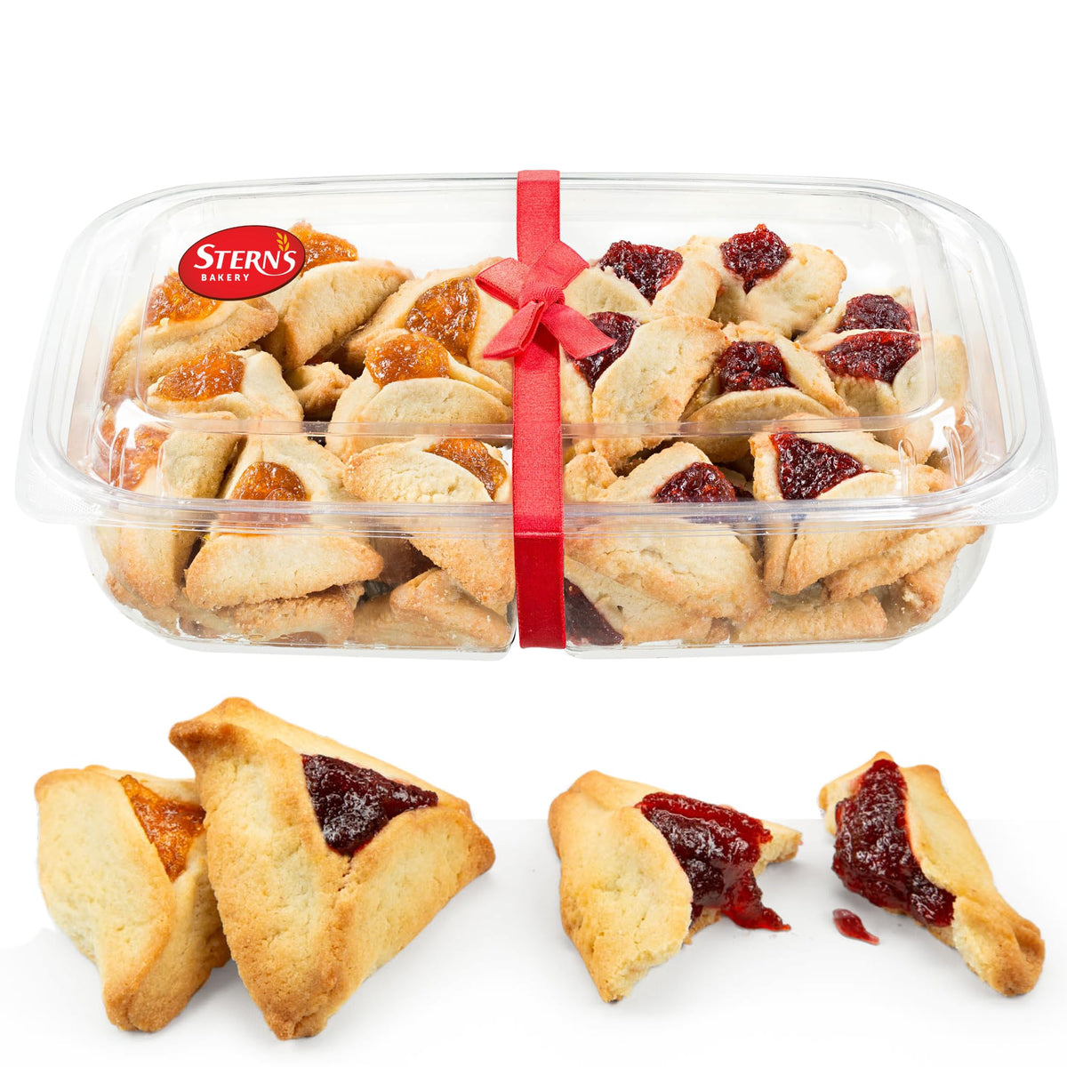 Stern's Bakery empaque frontal de 22 oz con galletas shortbread listo para regalar