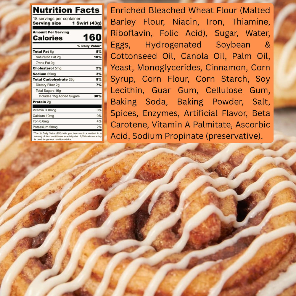 Stern's Bakery etiqueta nutricional legible para decisiones informadas