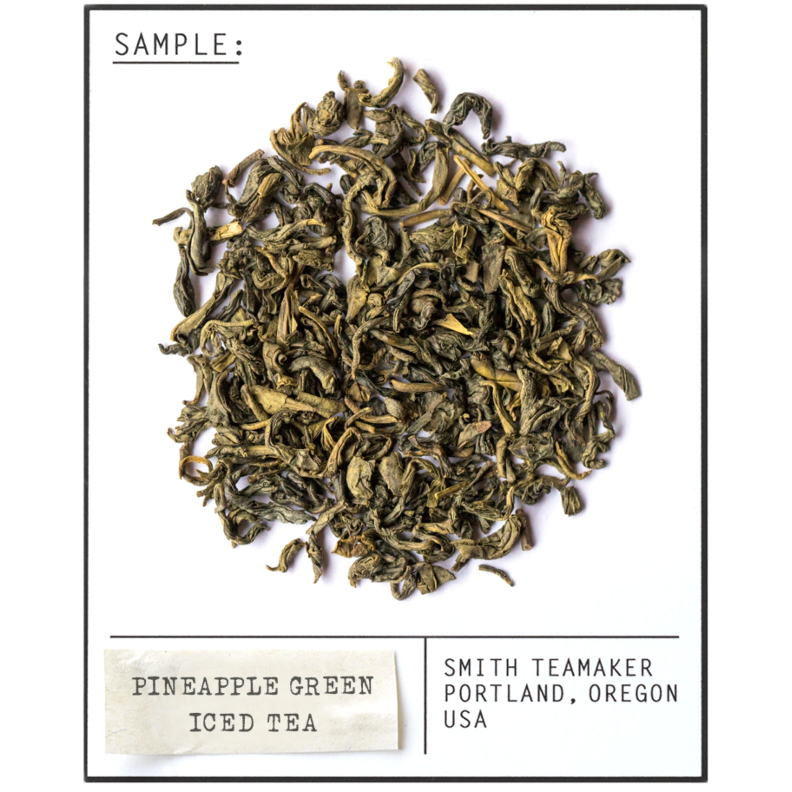 STEVEN SMITH TEAMAKER close-up del sachet con hojas enteras, revela calidad de la mezcla