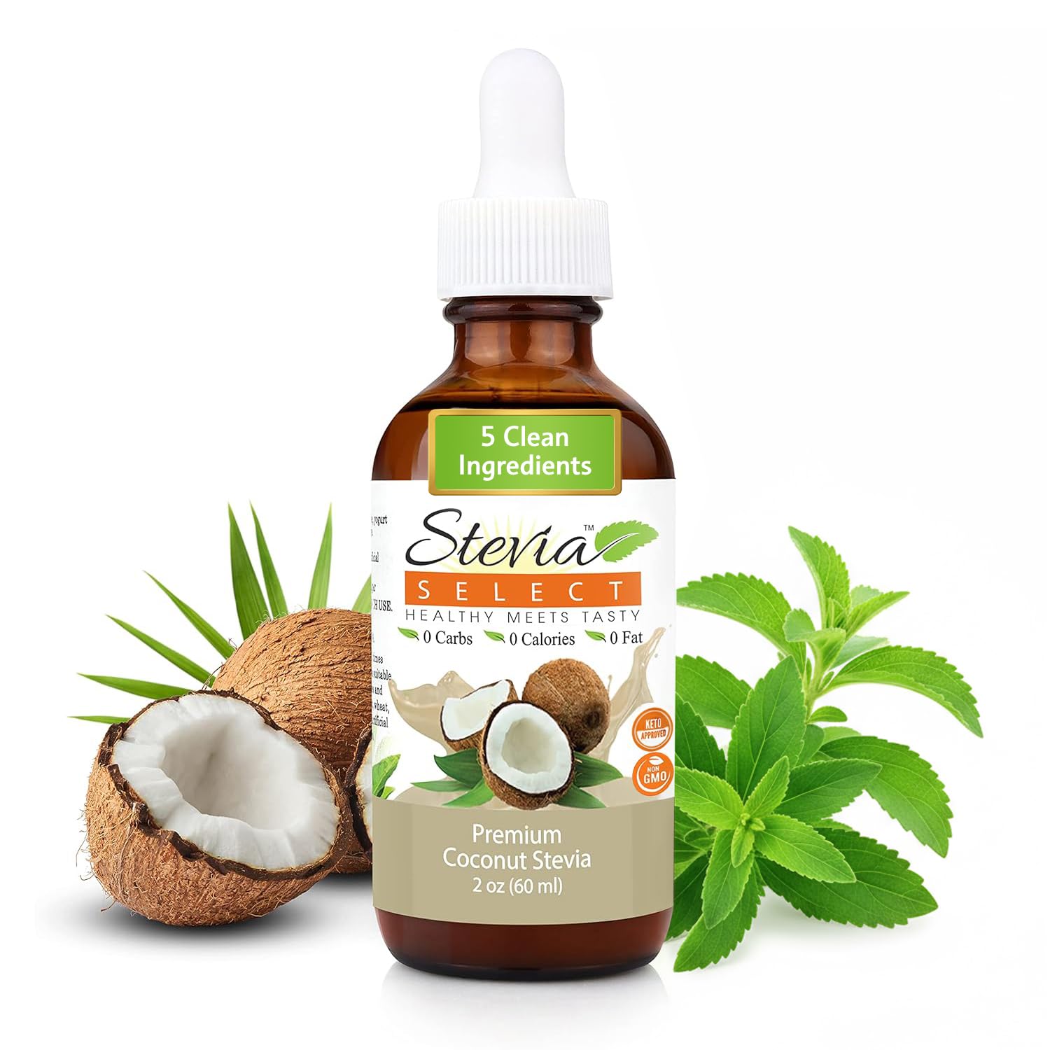 Stevia Select frente del envase mostrando diseño y tamaño, conveniencia