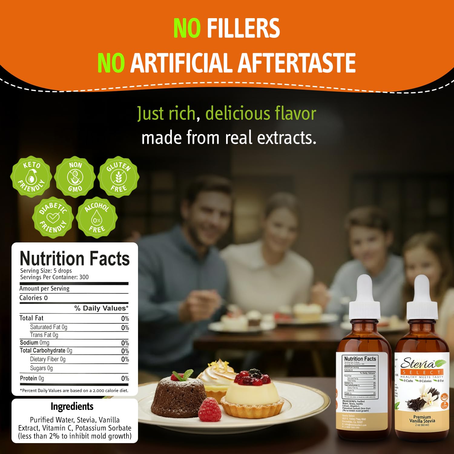 Stevia Select cuentagotas en detalle para medición precisa