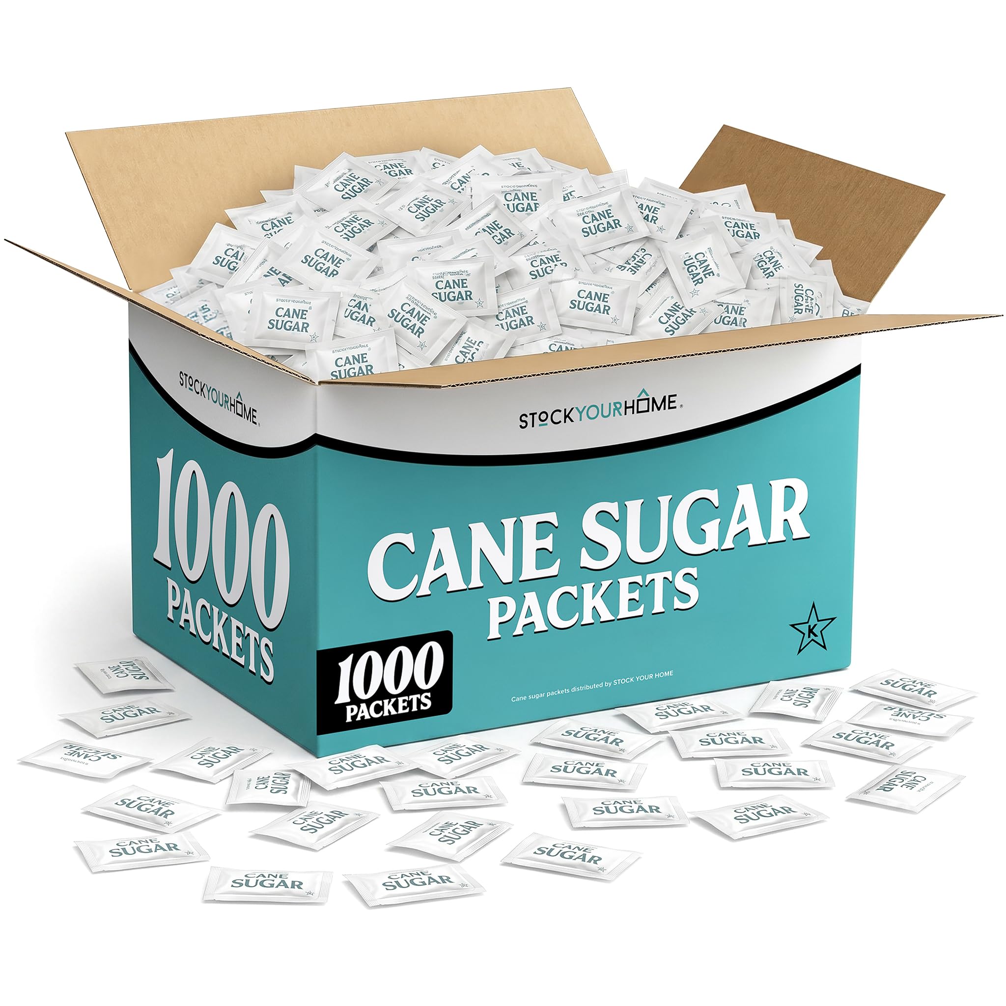 Stock Your Home frente del paquete mostrando 1000 sobres, práctico para reposición