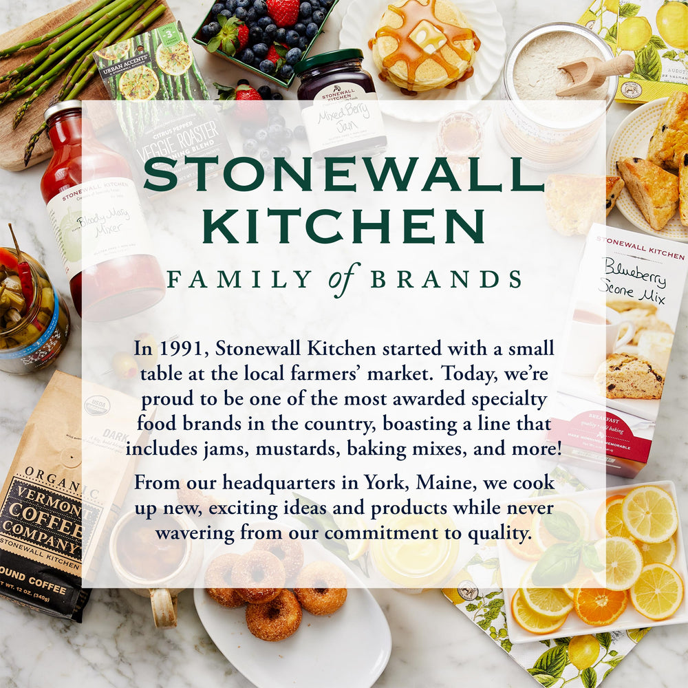 Stonewall Kitchen frasco envuelto como regalo gourmet elegante