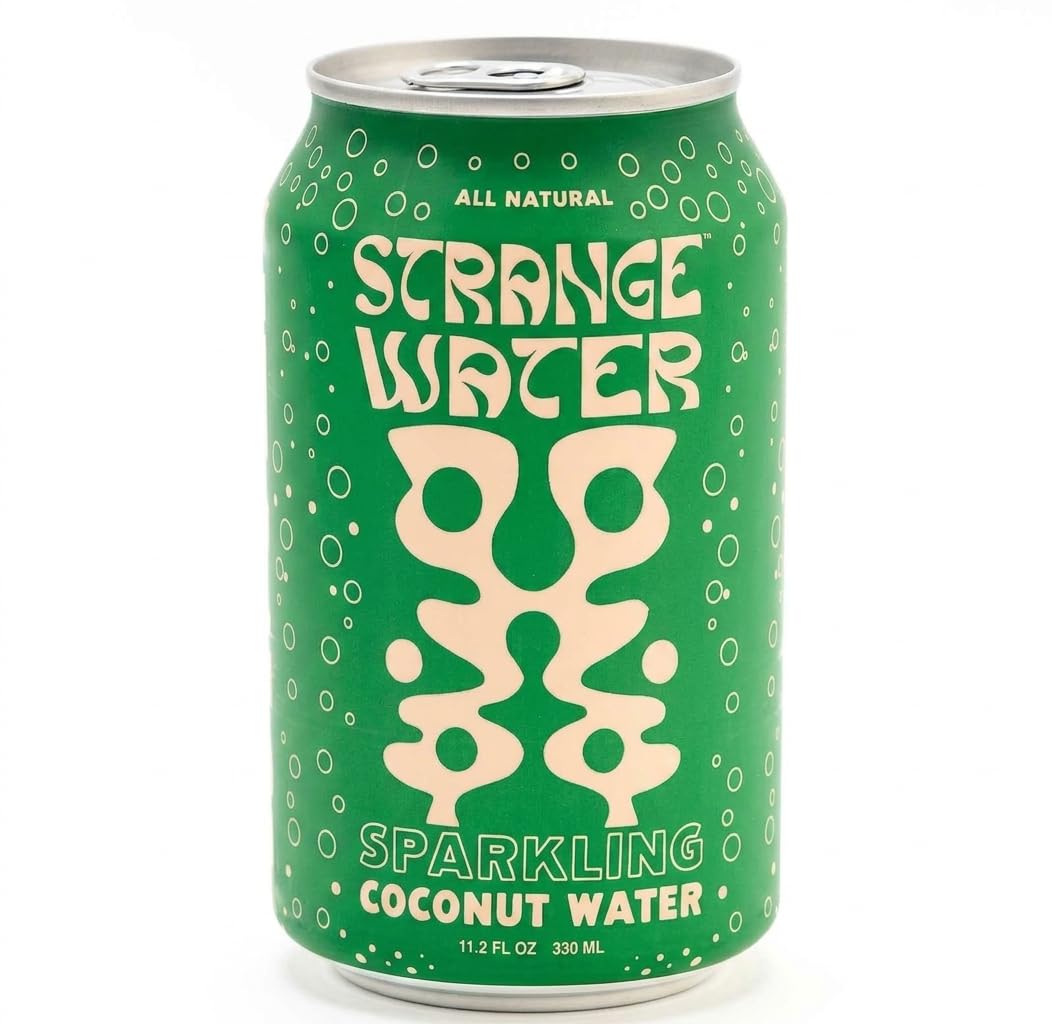 Strange Water lata frente mostrando diseño y refresco natural