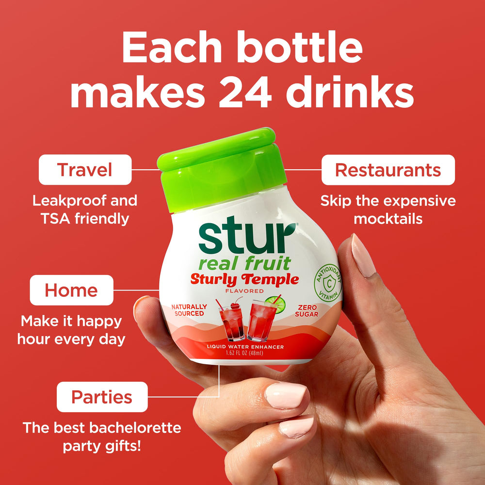 Stur caja abierta contenido mostrando embalaje y cantidad de cinco botellas