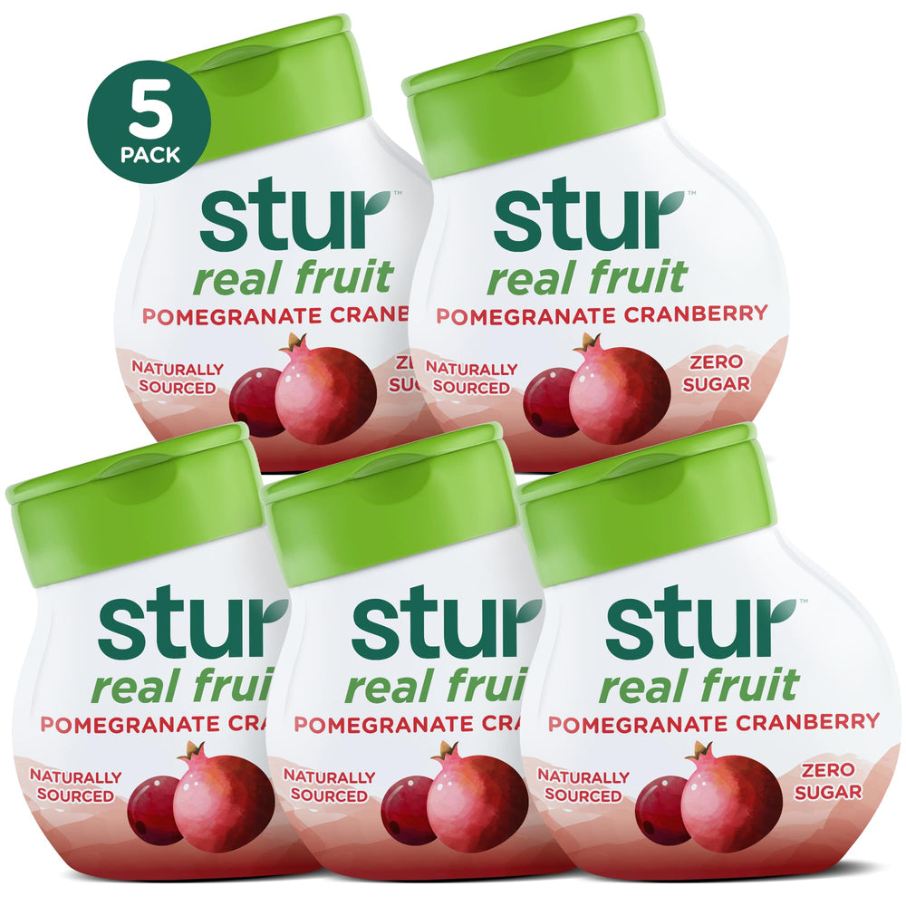 Stur envase frontal Pomegranate Cranberry muestra tamaño compacto y ventaja portable