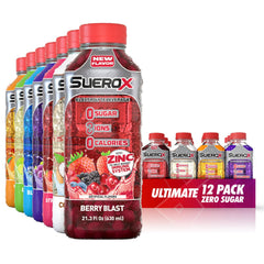 SueroX pack frontal 12 botellas, hidratación sin azúcar lista