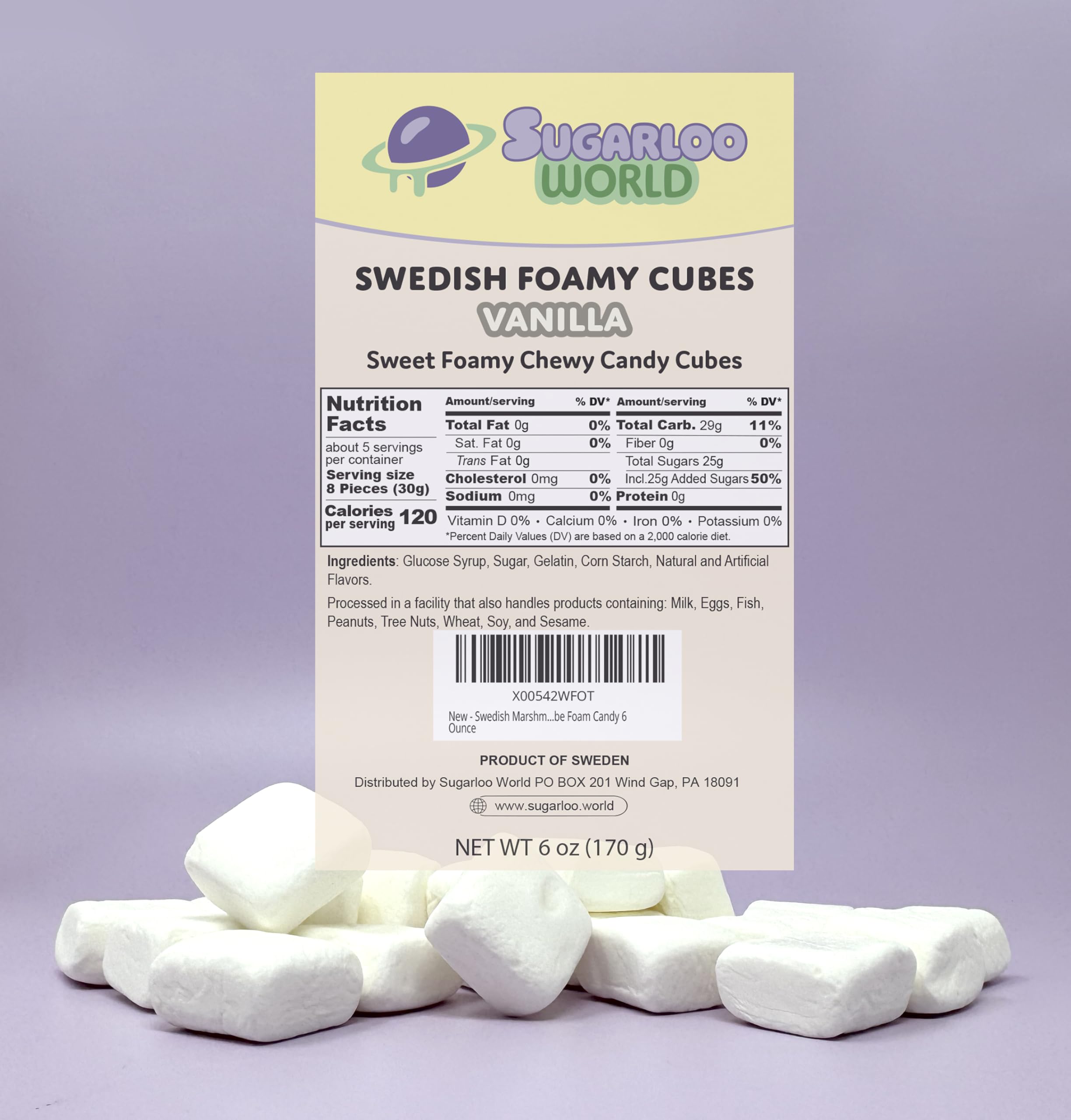 Sugarloo World cubo en mano para comparar tamaño y facilitar porcionado