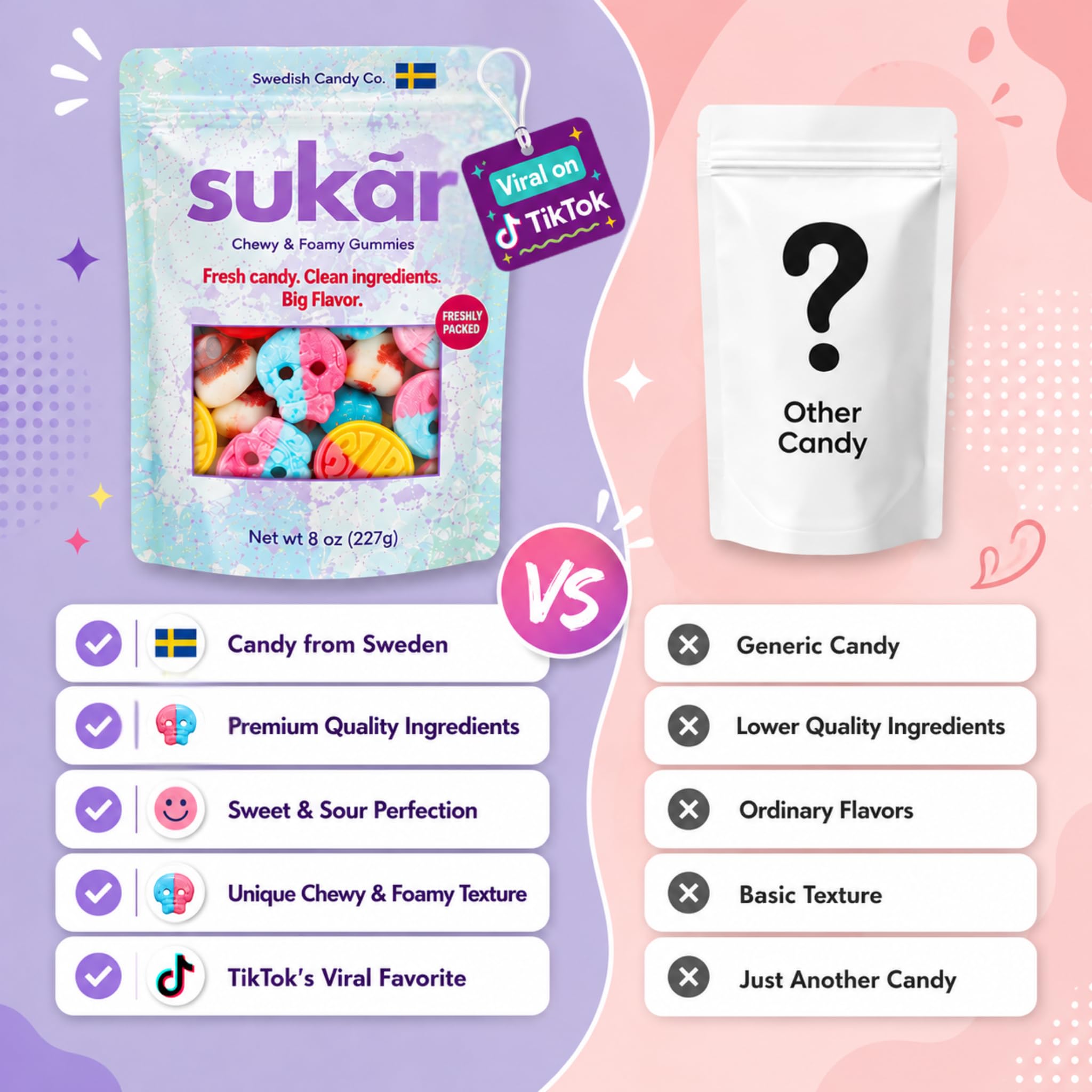 SUKAR Bubs formas variadas como calaveras y óvalos para diversión visual