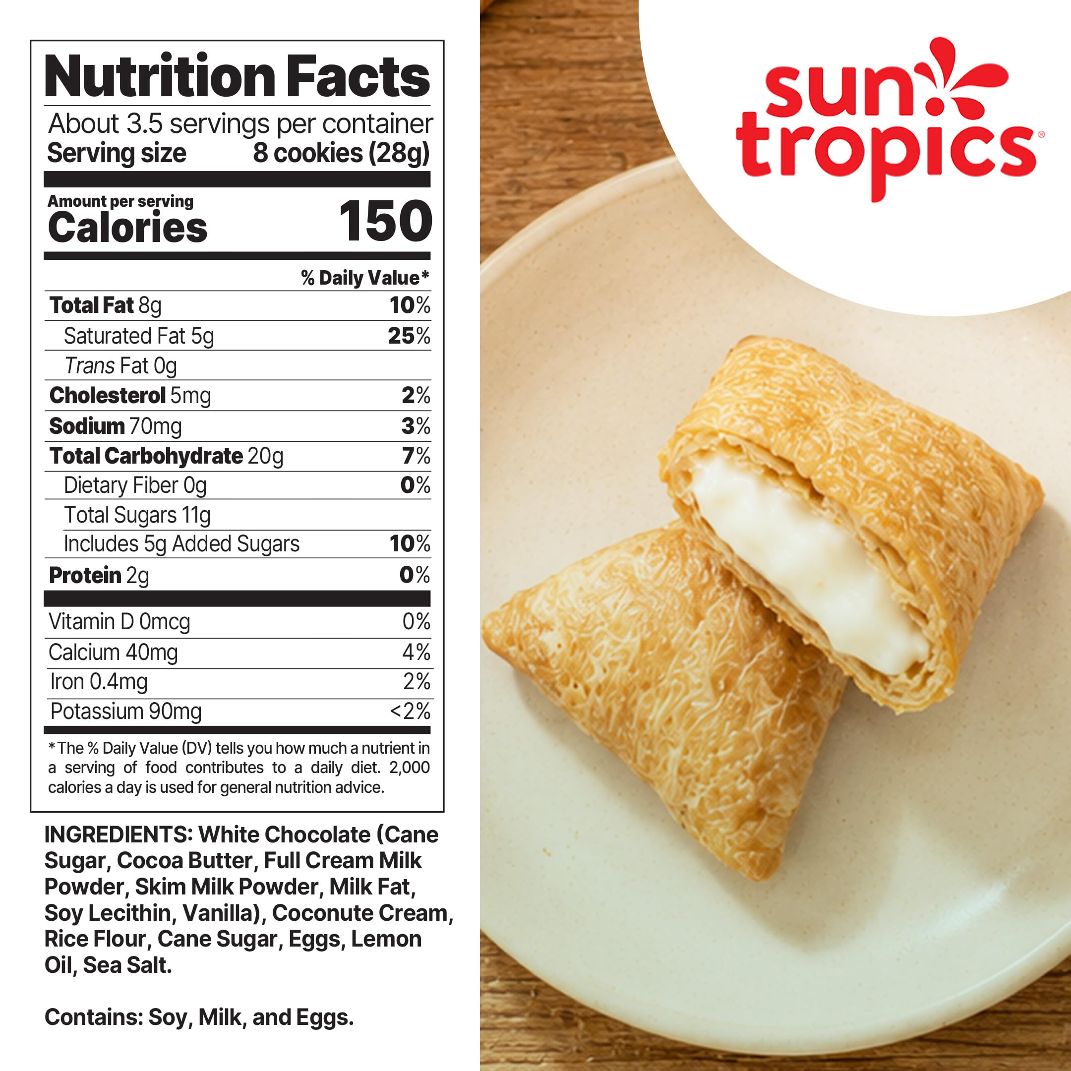 Sun Tropics galletas junto a una taza de té perfectas para acompañar