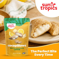 Sun Tropics primer plano del relleno de chocolate blanco cremoso