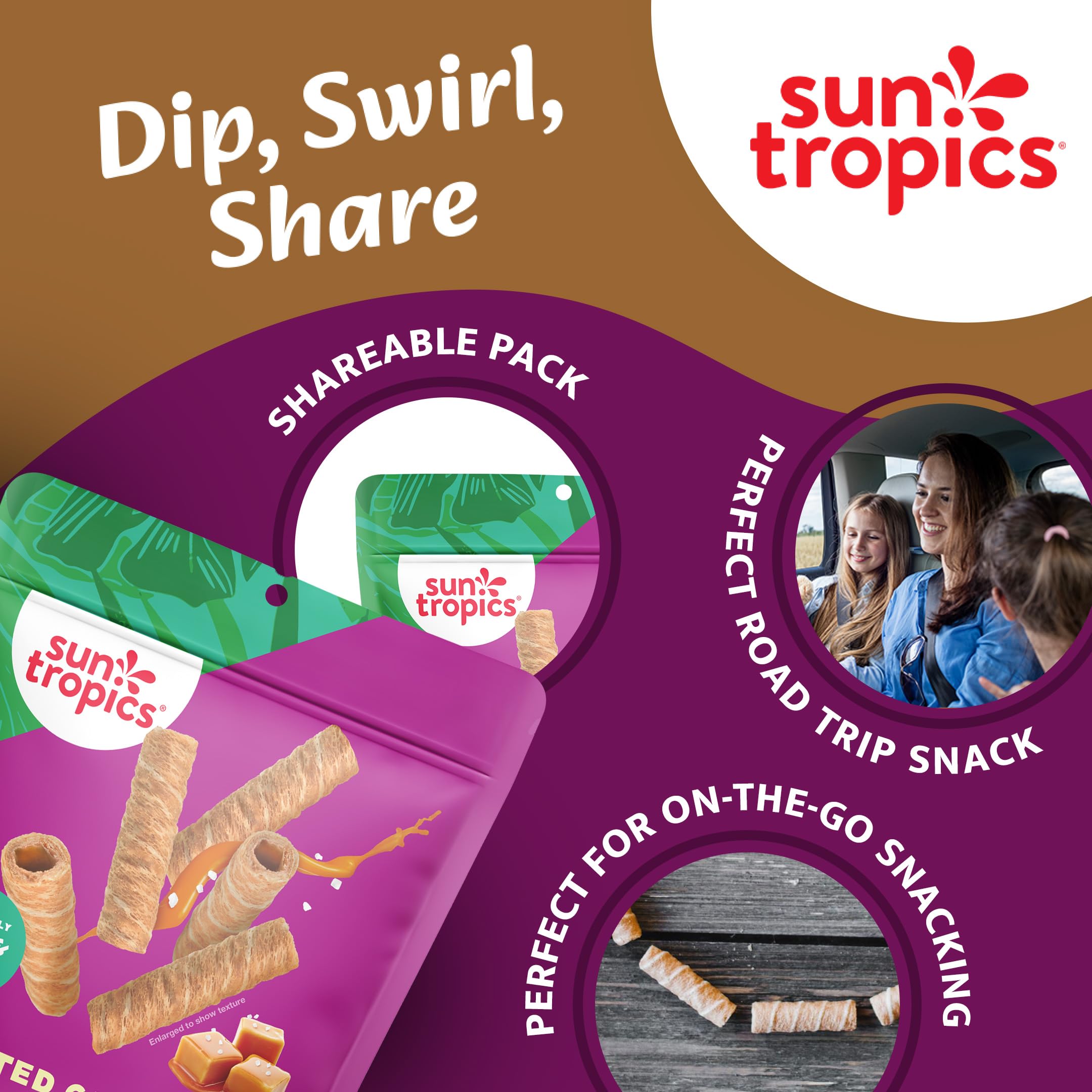 Sun Tropics CocoRolls servidas sobre yogurt, añaden crujido y sabor a postres