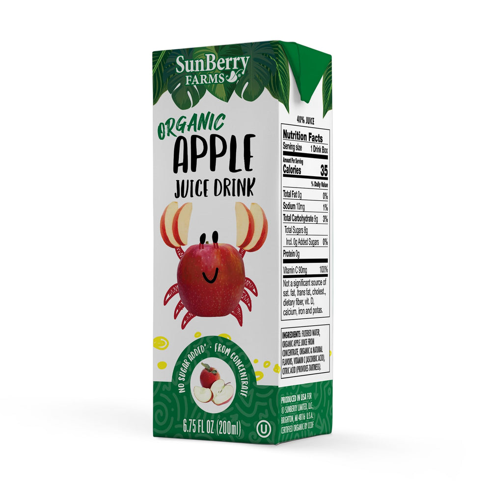 Sunberry Farms detalle de etiqueta orgánica y lista de ingredientes, transparencia clara