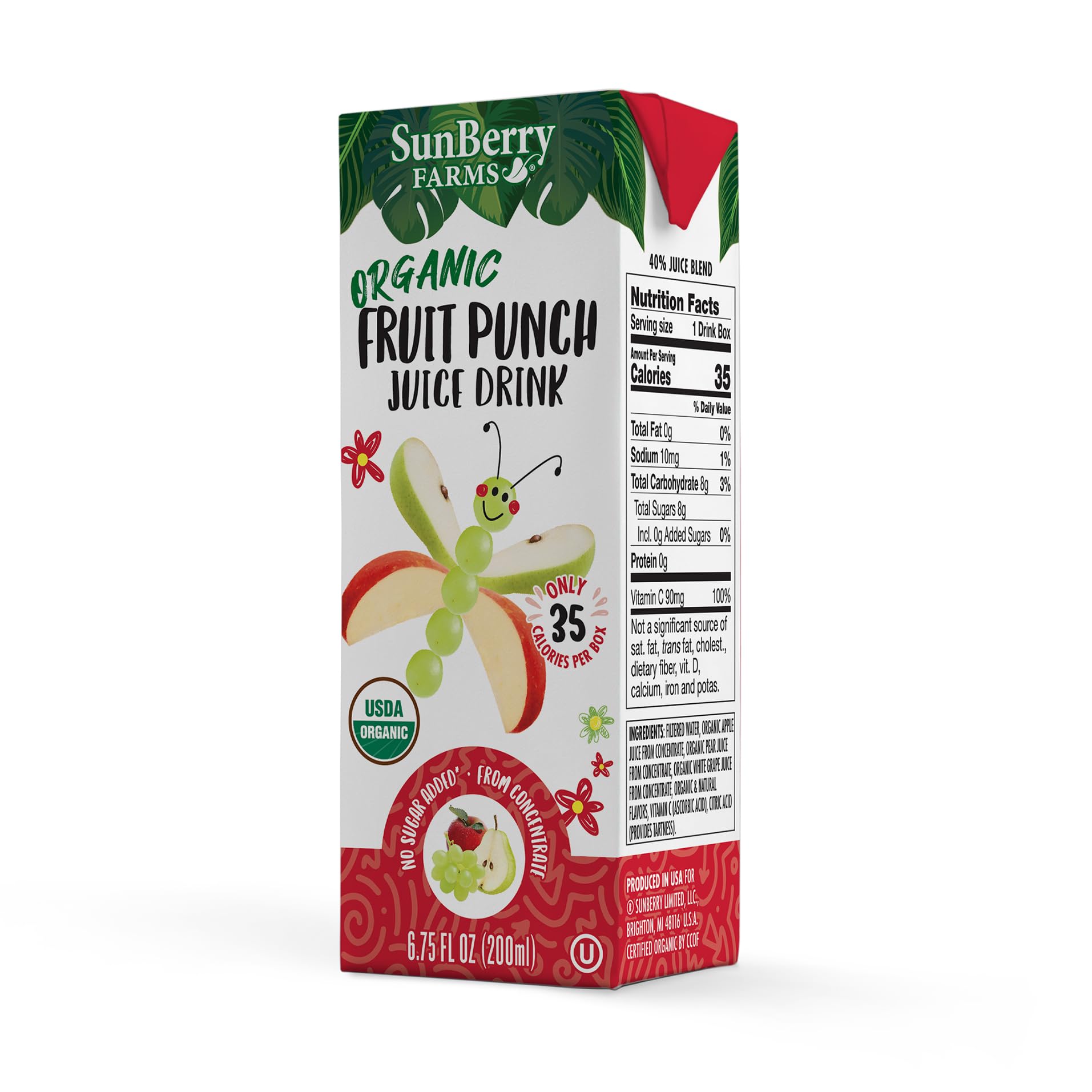 Sunberry Farms caja en lonchera escolar, fácil transporte y uso en recreo
