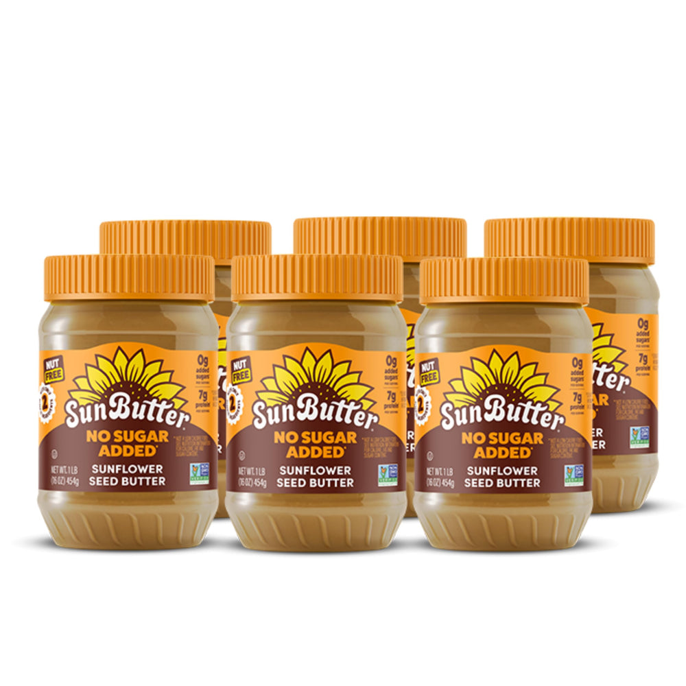 SunButter tarro frontal mostrando etiqueta y beneficios visibles