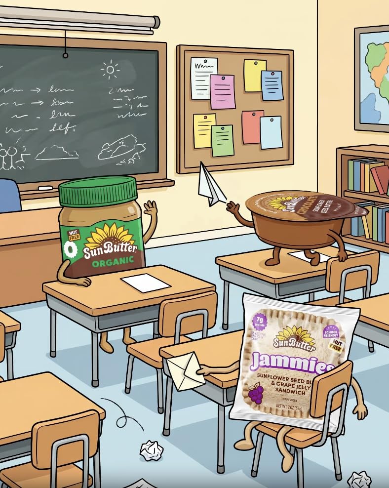 SunButter servido en loncheras escolares seguro para alergias